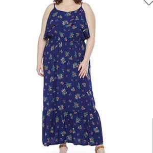 Bohemian Floral maxi  length ruffle dress 3xl bohomian  cottagecore maxidress